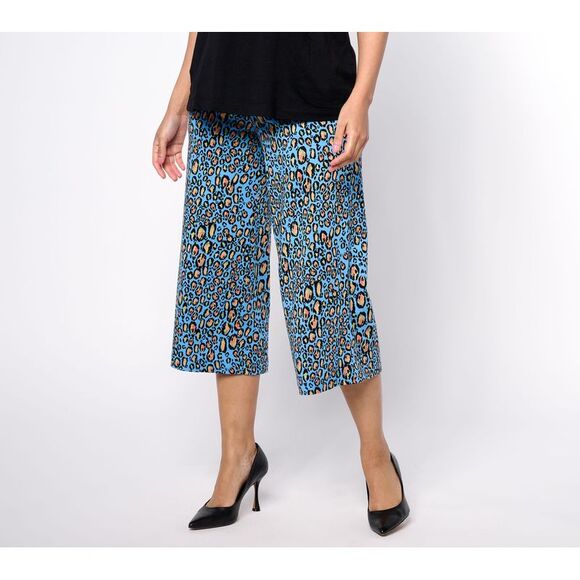 LOGO by Lori Goldstein Women's Shorts Sz XL Regular Printed Cotton Blue A650022 - Picture 1 of 4